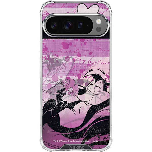 Looney Tunes Pepe Le Pew Purple Romance Google Pixel 10 Pro XL Clear Case