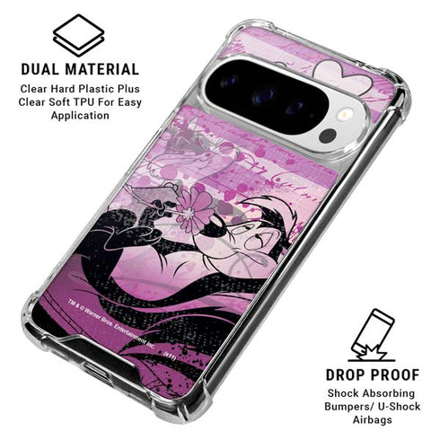 Looney Tunes Pepe Le Pew Purple Romance Google Pixel 10 Pro XL Clear Case