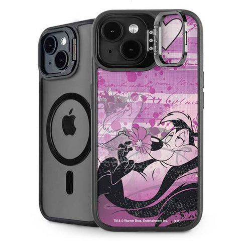Looney Tunes Pepe Le Pew Purple Romance iPhone 14 Plus Kickstand Case