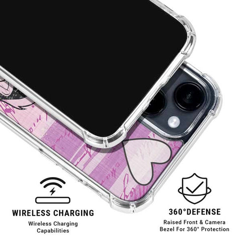 Looney Tunes Pepe Le Pew Purple Romance iPhone 15 Clear Case