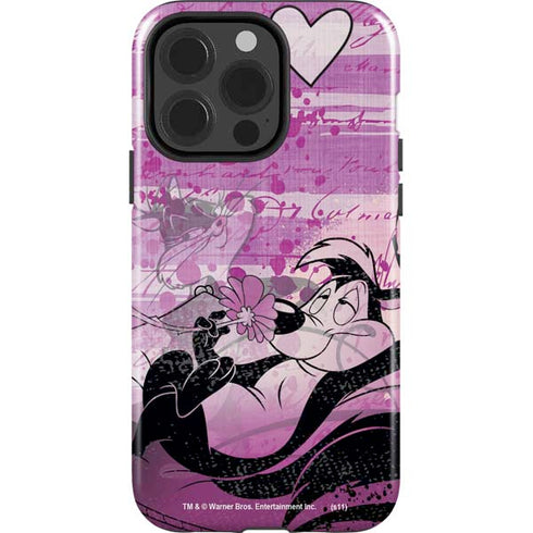 Looney Tunes Pepe Le Pew Purple Romance iPhone 15 Pro Impact Case