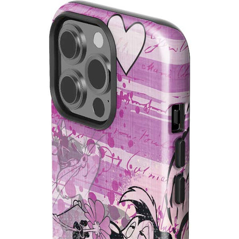 Looney Tunes Pepe Le Pew Purple Romance iPhone 15 Pro Impact Case