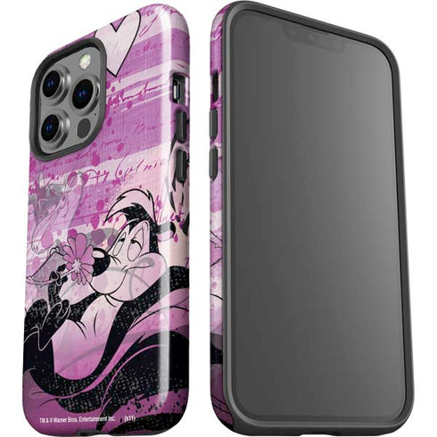 Looney Tunes Pepe Le Pew Purple Romance iPhone 15 Pro Impact Case