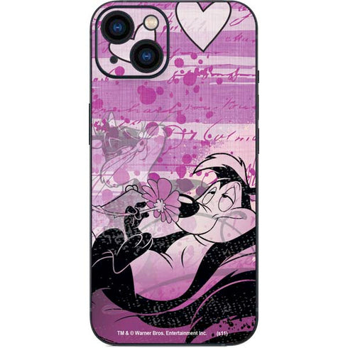Looney Tunes Pepe Le Pew Purple Romance iPhone 15 Skin