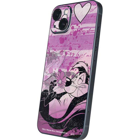 Looney Tunes Pepe Le Pew Purple Romance iPhone 15 Skin