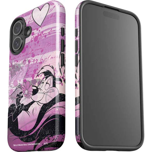 Looney Tunes Pepe Le Pew Purple Romance iPhone 16 Impact Case