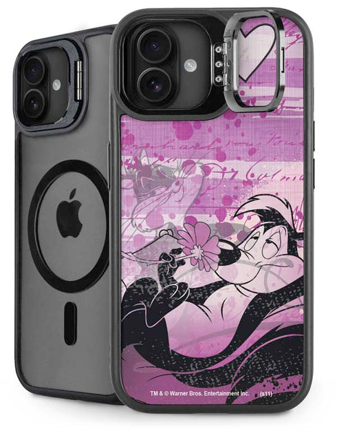 Looney Tunes Pepe Le Pew Purple Romance iPhone 16 Kickstand Case