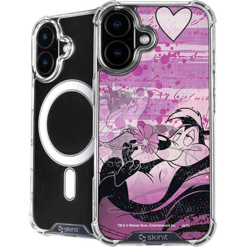 Looney Tunes Pepe Le Pew Purple Romance iPhone 16 MagSafe Case