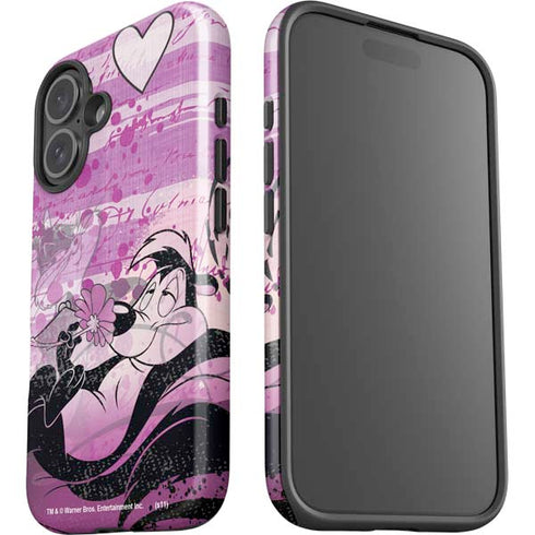Looney Tunes Pepe Le Pew Purple Romance iPhone 16 Plus Impact Case