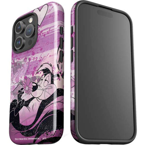 Looney Tunes Pepe Le Pew Purple Romance iPhone 16 Pro Impact Case
