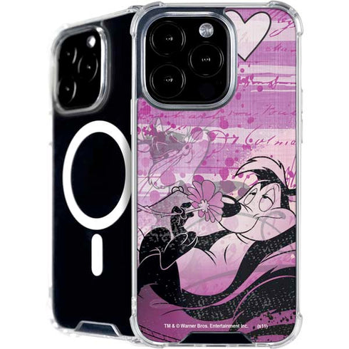 Looney Tunes Pepe Le Pew Purple Romance iPhone 16 Pro MagSafe Case