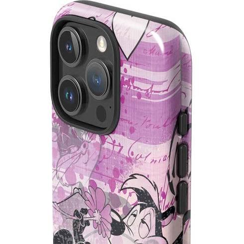 Looney Tunes Pepe Le Pew Purple Romance iPhone 16 Pro Max Impact Case