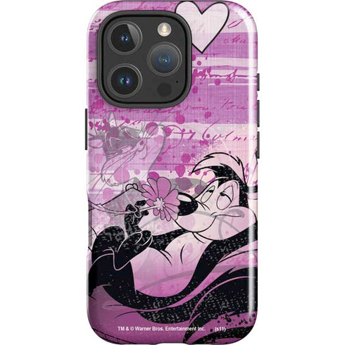 Looney Tunes Pepe Le Pew Purple Romance iPhone 16 Pro Max Magsafe Impact Case
