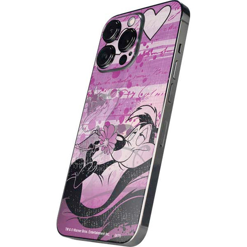 Looney Tunes Pepe Le Pew Purple Romance iPhone 16 Pro Skin