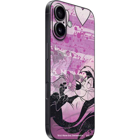 Looney Tunes Pepe Le Pew Purple Romance iPhone 16 Skin