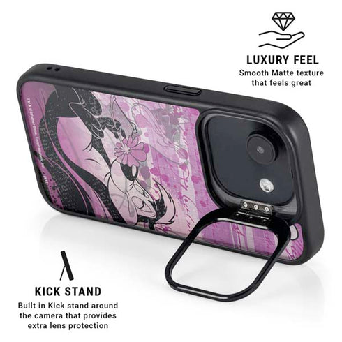 Looney Tunes Pepe Le Pew Purple Romance iPhone 16e Kickstand Case
