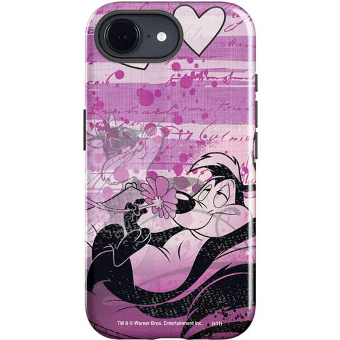 Looney Tunes Pepe Le Pew Purple Romance iPhone 16e Impact Case