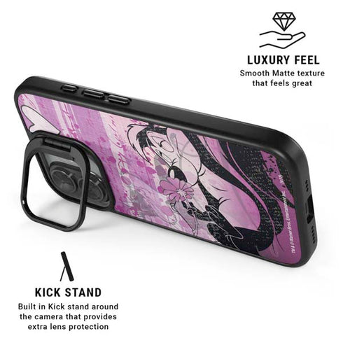 Looney Tunes Pepe Le Pew Purple Romance iPhone 17 Kickstand Case