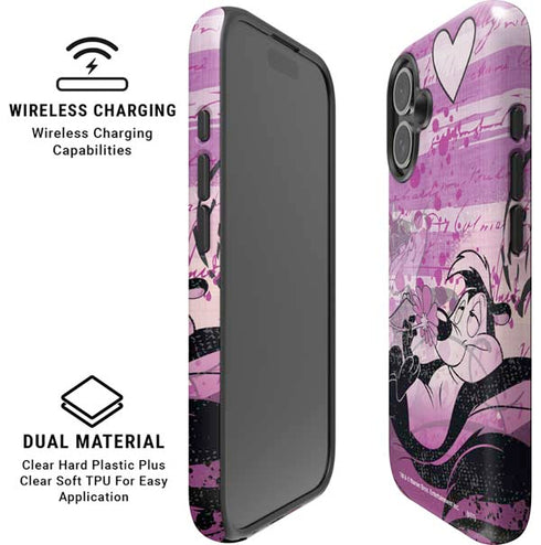 Looney Tunes Pepe Le Pew Purple Romance iPhone 17 Magsafe Impact Case