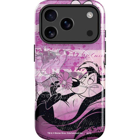 Looney Tunes Pepe Le Pew Purple Romance iPhone 17 Pro Magsafe Impact Case