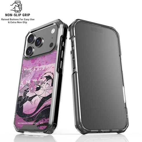 Looney Tunes Pepe Le Pew Purple Romance iPhone 17 Pro Max Clear Case