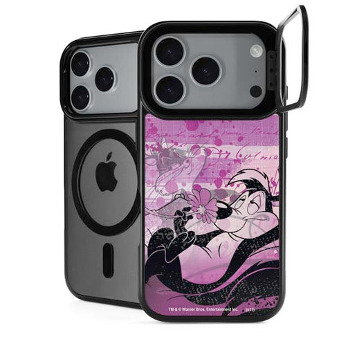 Looney Tunes Pepe Le Pew Purple Romance iPhone 17 Pro Max Kickstand Case
