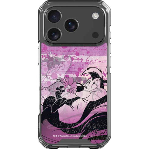 Looney Tunes Pepe Le Pew Purple Romance iPhone 18 Pro Clear Case