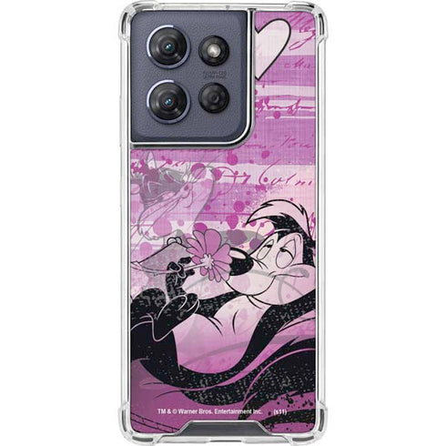 Looney Tunes Pepe Le Pew Purple Romance Moto G 5G (2025) Clear Case