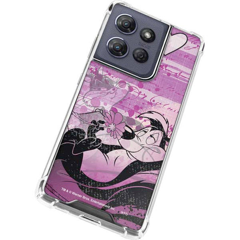 Looney Tunes Pepe Le Pew Purple Romance Moto G 5G (2025) Clear Case
