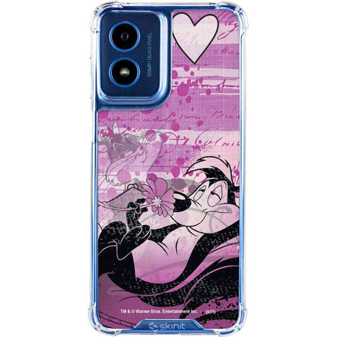 Looney Tunes Pepe Le Pew Purple Romance Moto G 5G (2024) Clear Case