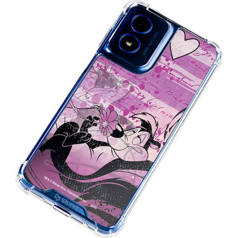 Looney Tunes Pepe Le Pew Purple Romance Moto G Play 4G (2024) Clear Case