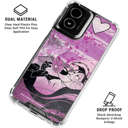 Looney Tunes Pepe Le Pew Purple Romance Moto G Power 5G (2024) Clear Case