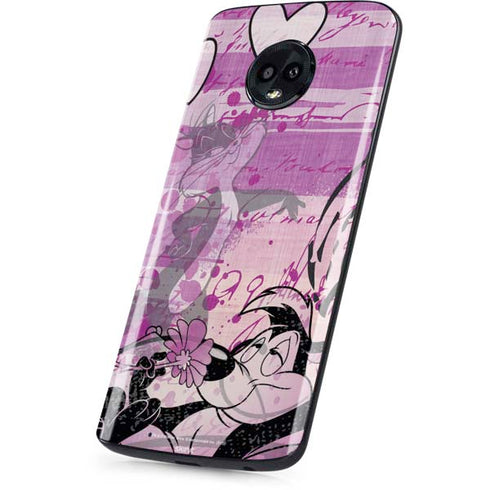 Looney Tunes Pepe Le Pew Purple Romance Moto G6 Skin