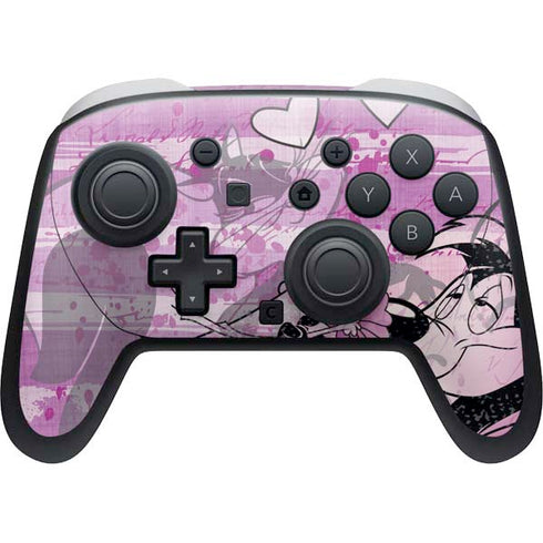 Looney Tunes Pepe Le Pew Purple Romance Nintendo Switch 2 (2025) Pro Controller Skin