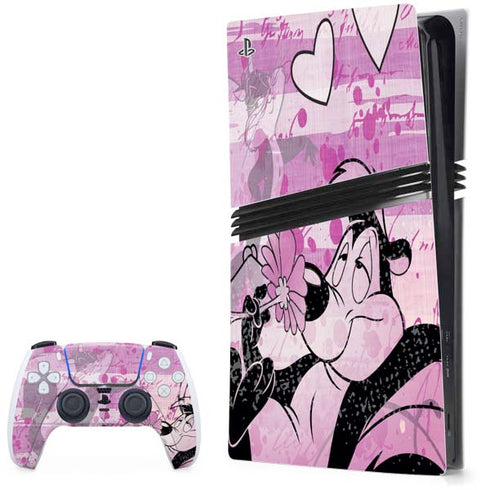 Looney Tunes Pepe Le Pew Purple Romance PlayStation PS5 Skins