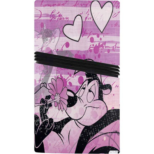 Looney Tunes Pepe Le Pew Purple Romance PS5 Pro Console Skin