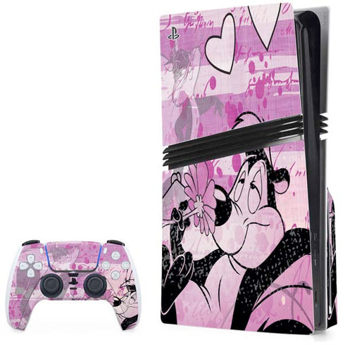 Looney Tunes Pepe Le Pew Purple Romance PlayStation PS5 Skins