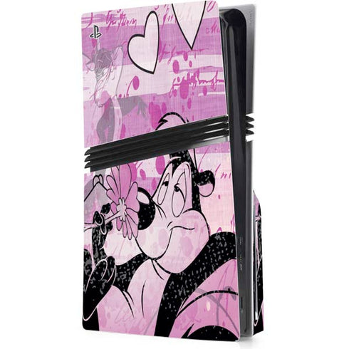 Looney Tunes Pepe Le Pew Purple Romance PS5 Pro Disk Console Skin