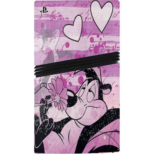 Looney Tunes Pepe Le Pew Purple Romance PS5 Pro Disk Console Skin