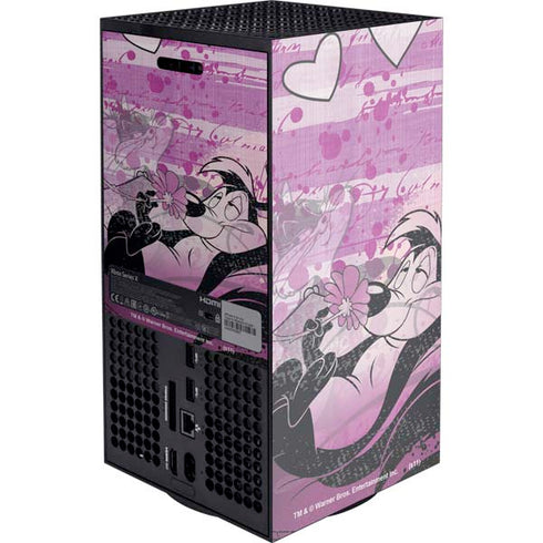 Looney Tunes Pepe Le Pew Purple Romance XBox Series X Digital Edition Console Skin