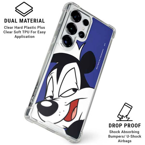 Looney Tunes Pepe Le Pew Zoomed In Galaxy S25 Ultra Clear Case