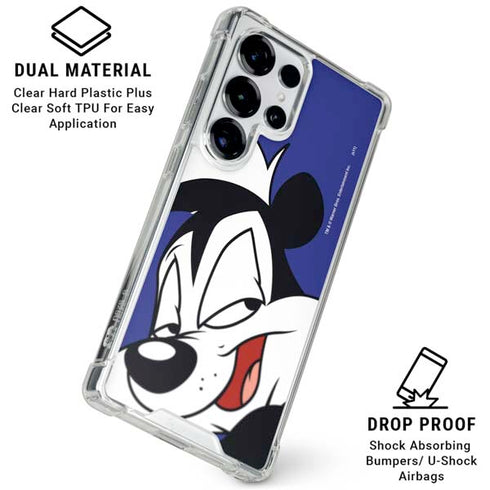 Looney Tunes Pepe Le Pew Zoomed In Galaxy S26 Ultra Clear Case