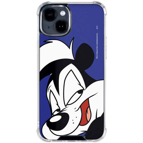 Looney Tunes Pepe Le Pew Zoomed In iPhone 15 Clear Case