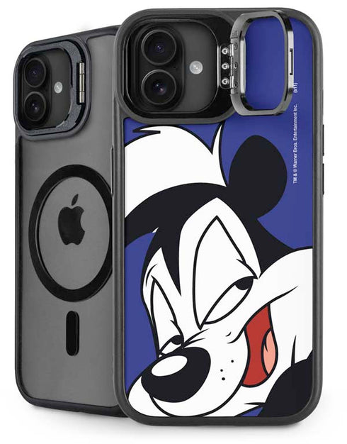 Looney Tunes Pepe Le Pew Zoomed In iPhone 16 Kickstand Case