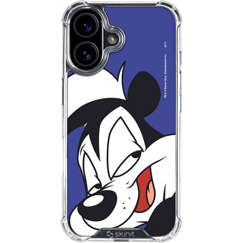 Looney Tunes Pepe Le Pew Zoomed In iPhone 16 Plus Clear Case