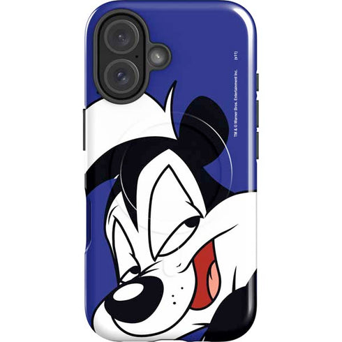Looney Tunes Pepe Le Pew Zoomed In iPhone 16 Plus Magsafe Impact Case
