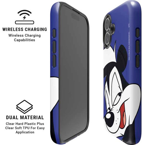 Looney Tunes Pepe Le Pew Zoomed In iPhone 16 Plus Magsafe Impact Case