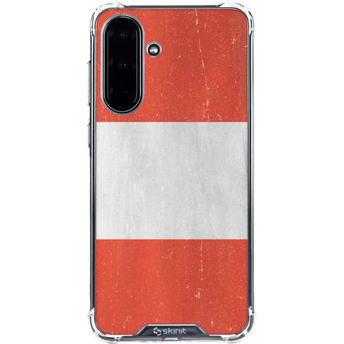Peru Flag Distressed Galaxy A36 5G Clear Case