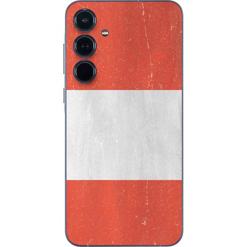 Peru Flag Distressed Galaxy A36 5G Skin