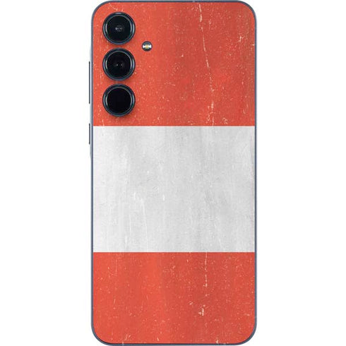 Peru Flag Distressed Galaxy A55 5G Skin